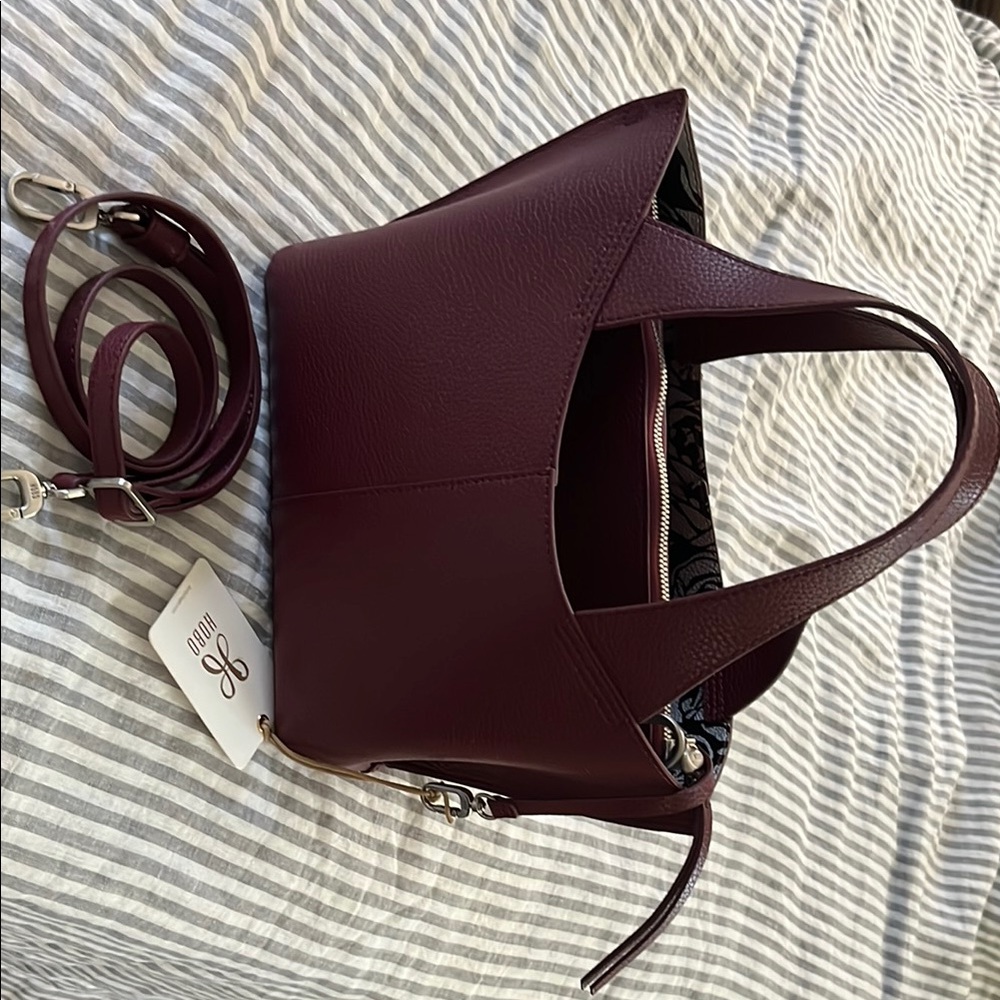 HOBO Brown Crossbody Bag Structured Design Genuine Leather